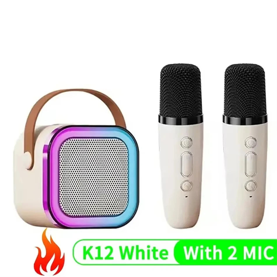 New Hot K12 Bluetooth Speaker Portable Home Cute Karaoke Mini Wireless Audio with Microphone K Song Family Singing Machine