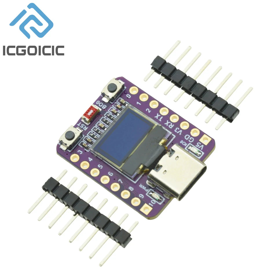 0.42 inch OLED Dev Board for ESP32-C3, WiFi BT Wireless Module with Ceramic Antenna, SuperMini Development Board
