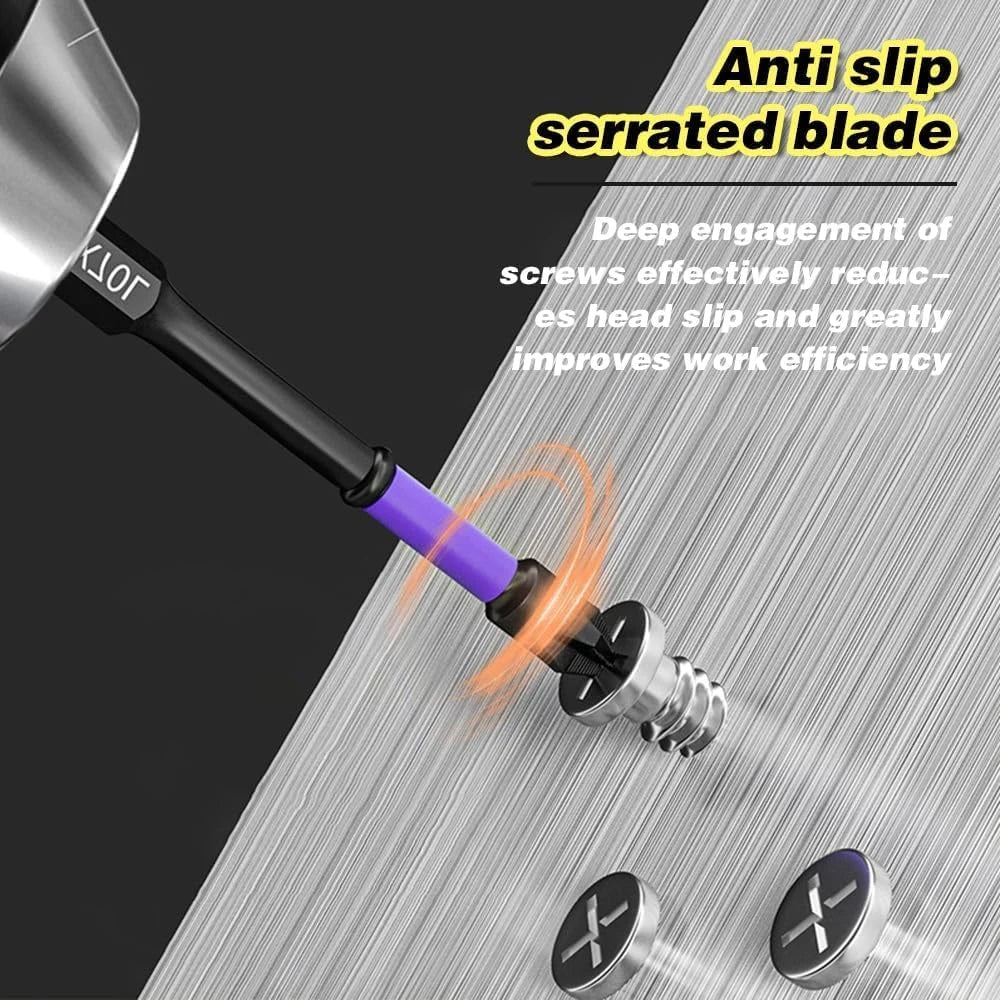6/12 Embouts de tournevis magnétiques antidérapants antichocs Phillips embouts à chocs tige hexagonale en acier allié adaptés aux outils électriques