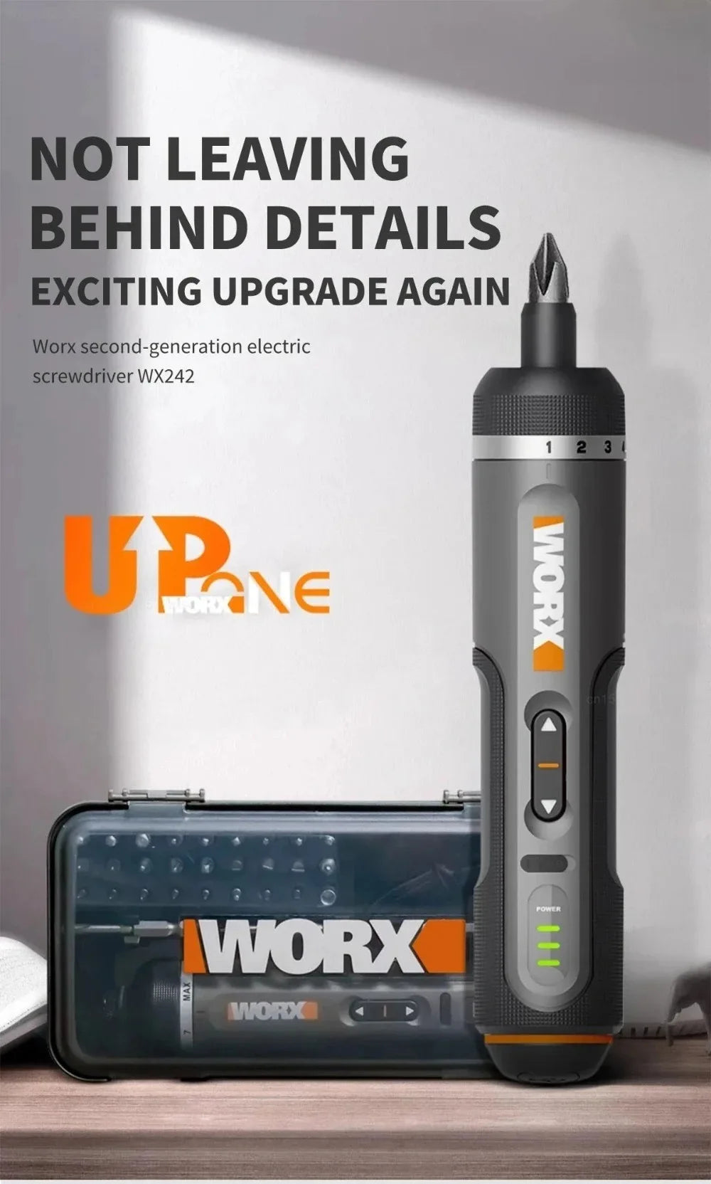 Worx 30 Bit Sets Power Tools WX242 Electrical Screwdriver Set Smart Cordless Drill Screwdrivers USB Rechargeable Set Home Repair - Shoppiline