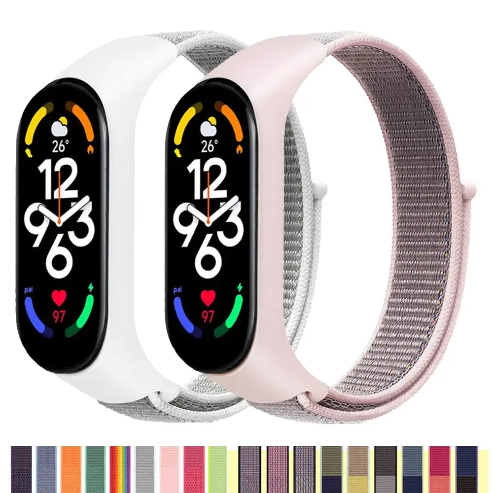 Nylonarmband für Xiaomi Mi Band 4/5/6/7 Armband Uhrenarmband Sport atmungsaktives Armband für Miband 4/5/6/7 Ersatz Correa Armband