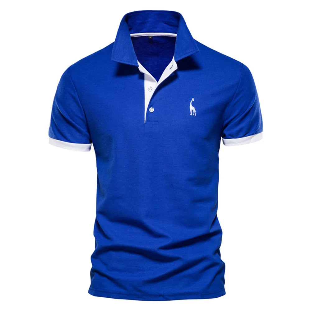 Dropshipping Polo Giraffe Hemd Herren Qualität Stickerei Sommer Kurzarm Polo Casual Business Social Herren Poloshirts BR Größe