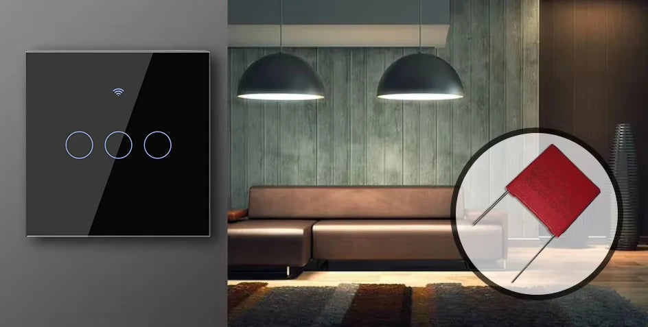 EU WiFi RF 433mhz Smart Wireless Touch Wall Light 1/2/3/4 Gang with Switch Button 220V with no Neutral EU Tuya Alexa Google - Shoppiline
