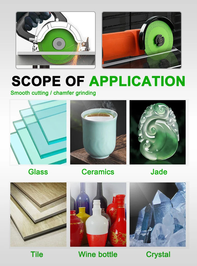 Diamond Ultra Thin Green Brazing Blade Cutting Blade Ceramic Jade Glass Tile Wine Bottle Grinding Cutting Saw Blade Tool
