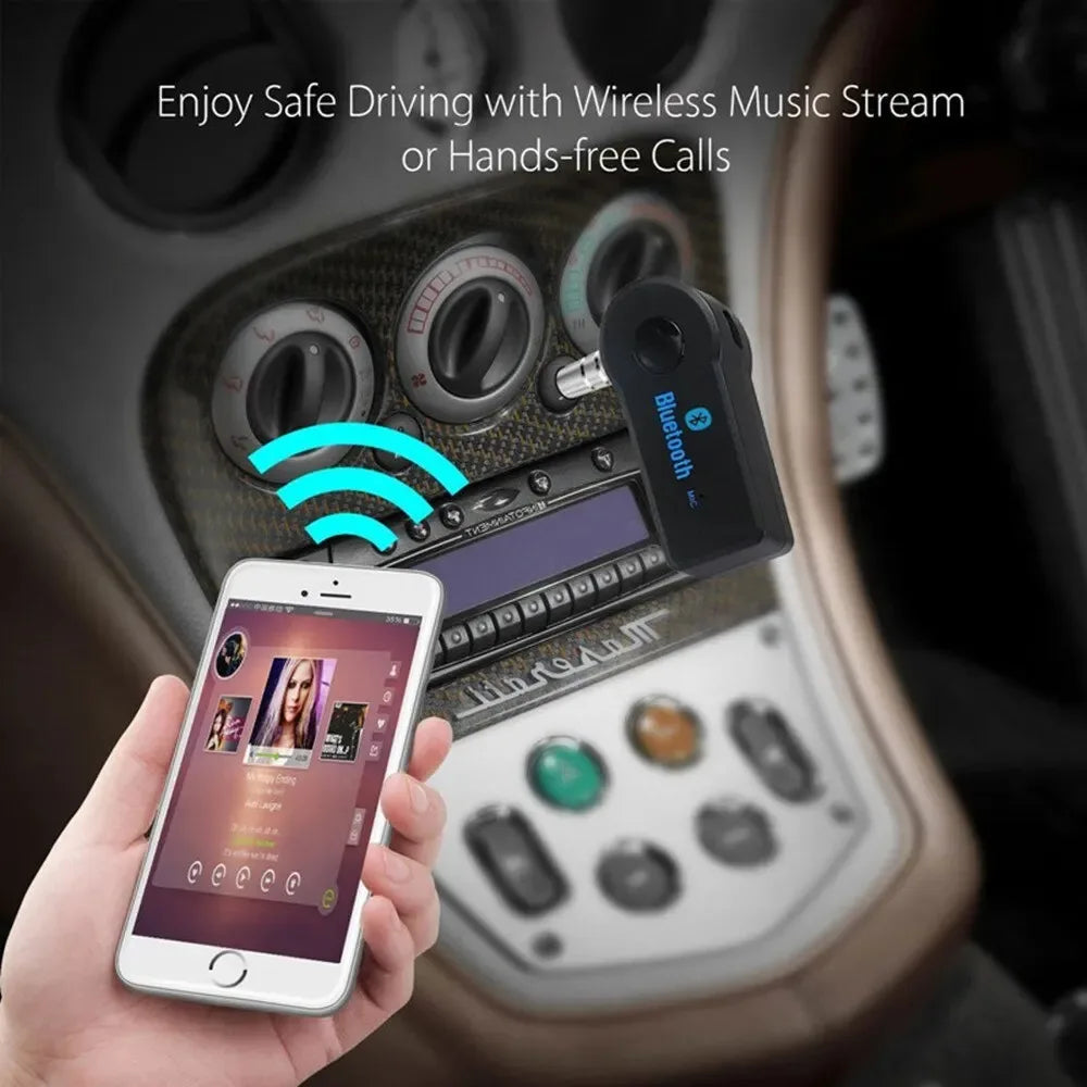 Wireless Bluetooth 5.0 Receiver 3.5mm AUX Adapter for Car Music Audio Handsfree with Mic 2 in 1 Transmitter for Headphone
