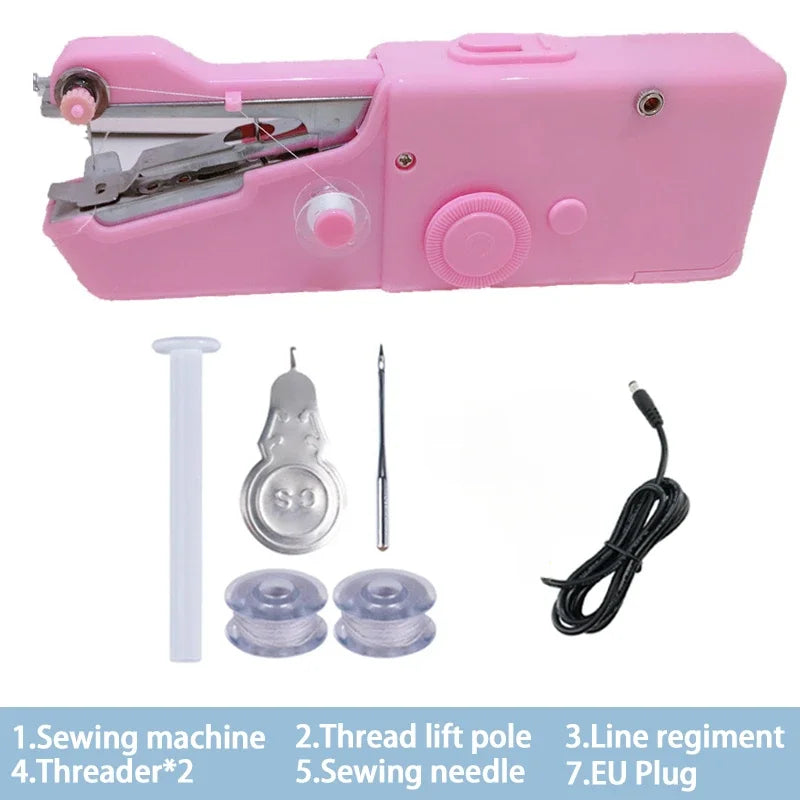 Portable Manual Sewing Machine Handheld Rope-free Electric Quick Build DIY Apparel Supplies Arts Crafts Home Garden Embroidery - Shoppiline