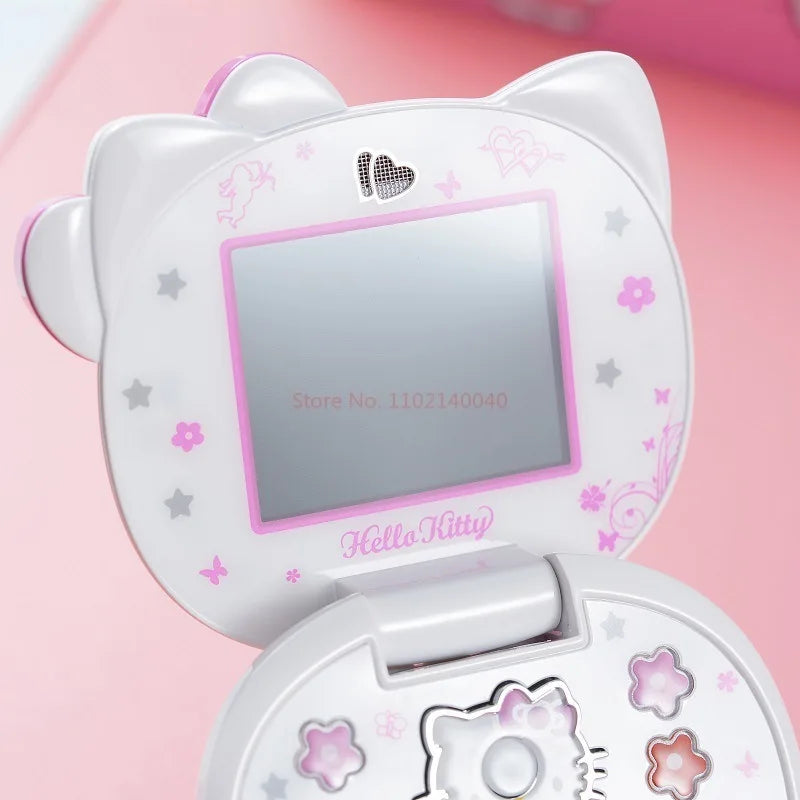 New K688 Hello Kitty Cute Mini Girl Mobile Phone With Flip Cartoon No Lock Children Dual Card Mobile Phone Kids Gift Kawaii Toys