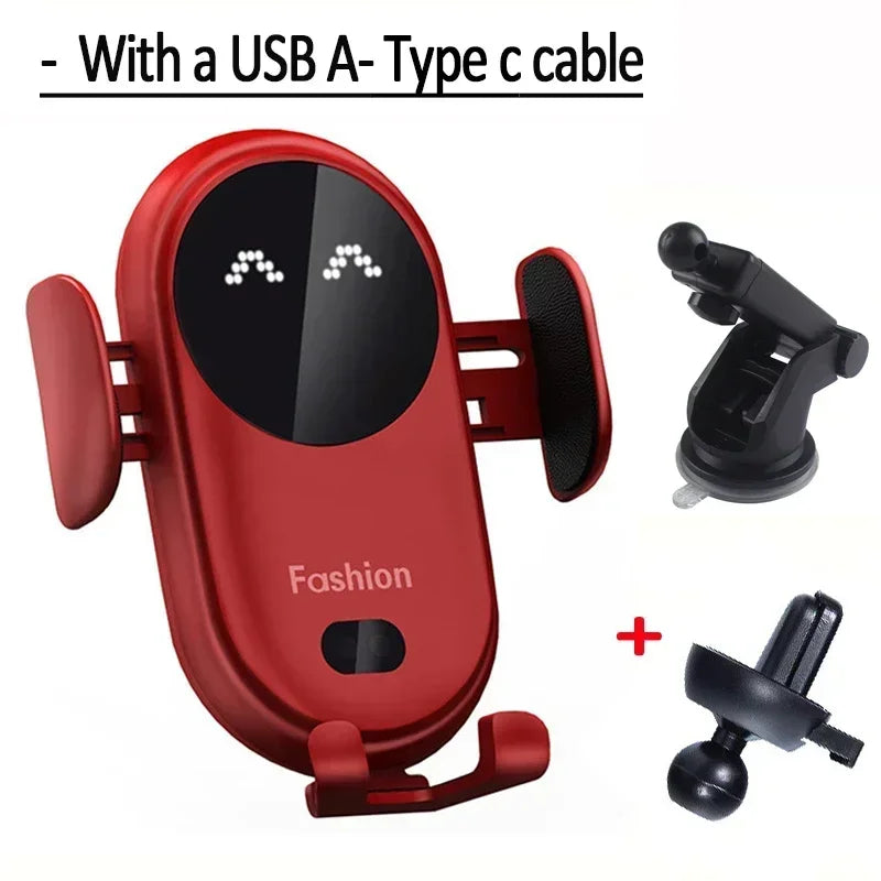 VIKEFON Car Wireless Charger Car Phone Holder for iPhone 17-12 Pro Max 11 Pro X MAX 8 7 Plus Intelligent Infrared Phone Holder - Shoppiline