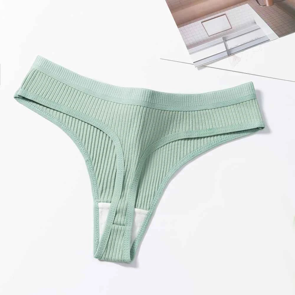 3Pcs/Set Thongs Women's Panties Striped Briefs Girls Solid Color Elastic Underwear Female Sexy Lingeries Hot Comfort G-string