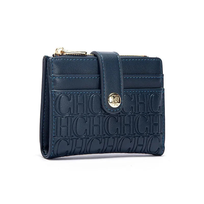 Luxury Brand Classic Retro Square Design Card Case Fashion Button Classic Folding Money Clip Compact Lightweight Luxury Women