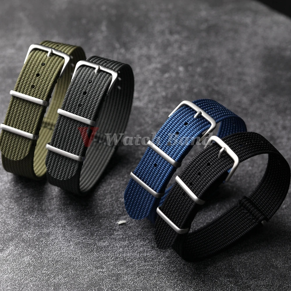 Neues geripptes Nylonarmband Nylon Uhrenarmband 18mm 20mm 22mm Uhrenarmbandzubehör für Militäruhrenarmband Armbänder