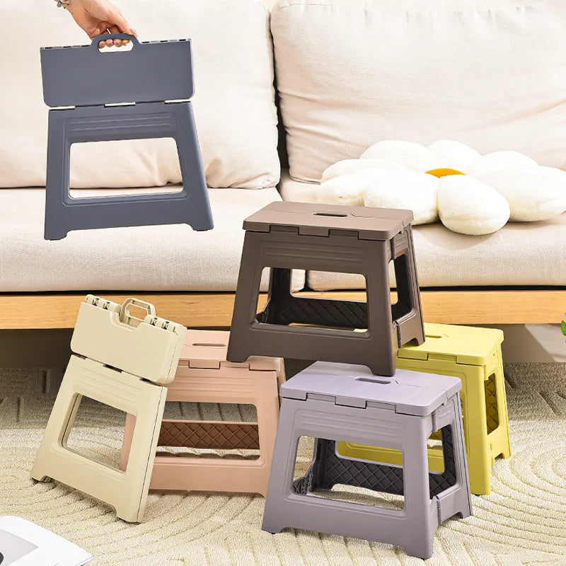HTMCK New Folding Stool with Integrated Design, Lightweight & Thickened Structure, Portable for Home, Camping and Fishing