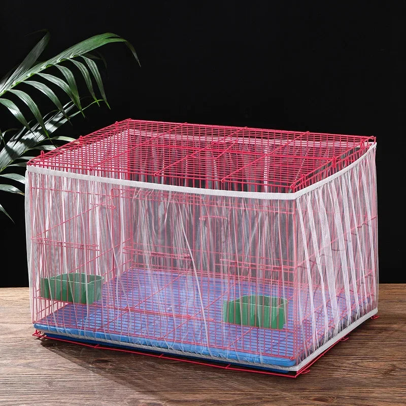 Mesh Bird Cage Cover Shell Skirt Net Easy Cleaning Catcher Guard Bird Cage Stretchy Mesh Parrot Bird Cage Net Jaula Para Pajaros