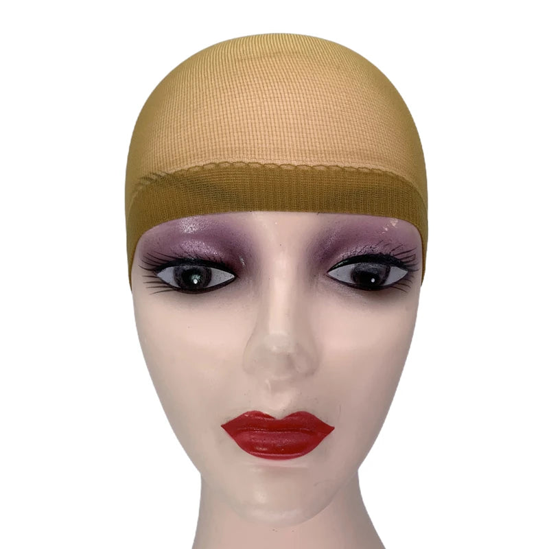 2pcs/Bag Top Stocking Wig Cap Hair Net For Weave Hair Wig Nets Black Brown Stretch Mesh Wig Cap For Making Wigs