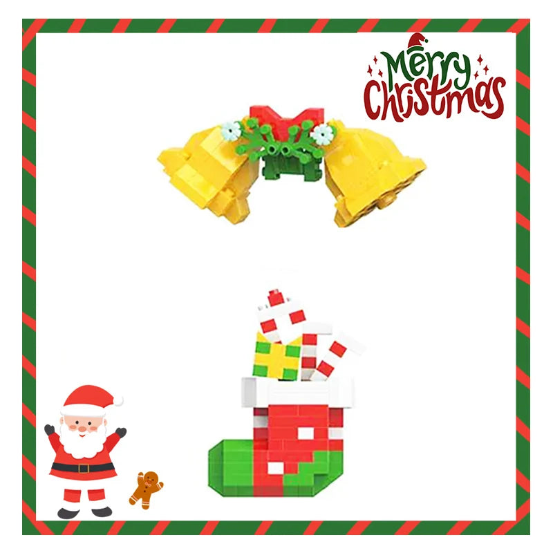 Christmas Gifts Building Block Series Santa Claus Reindeer Puzzle Assembly Bricks Table Decoration Toys for Child Chrismas Gift