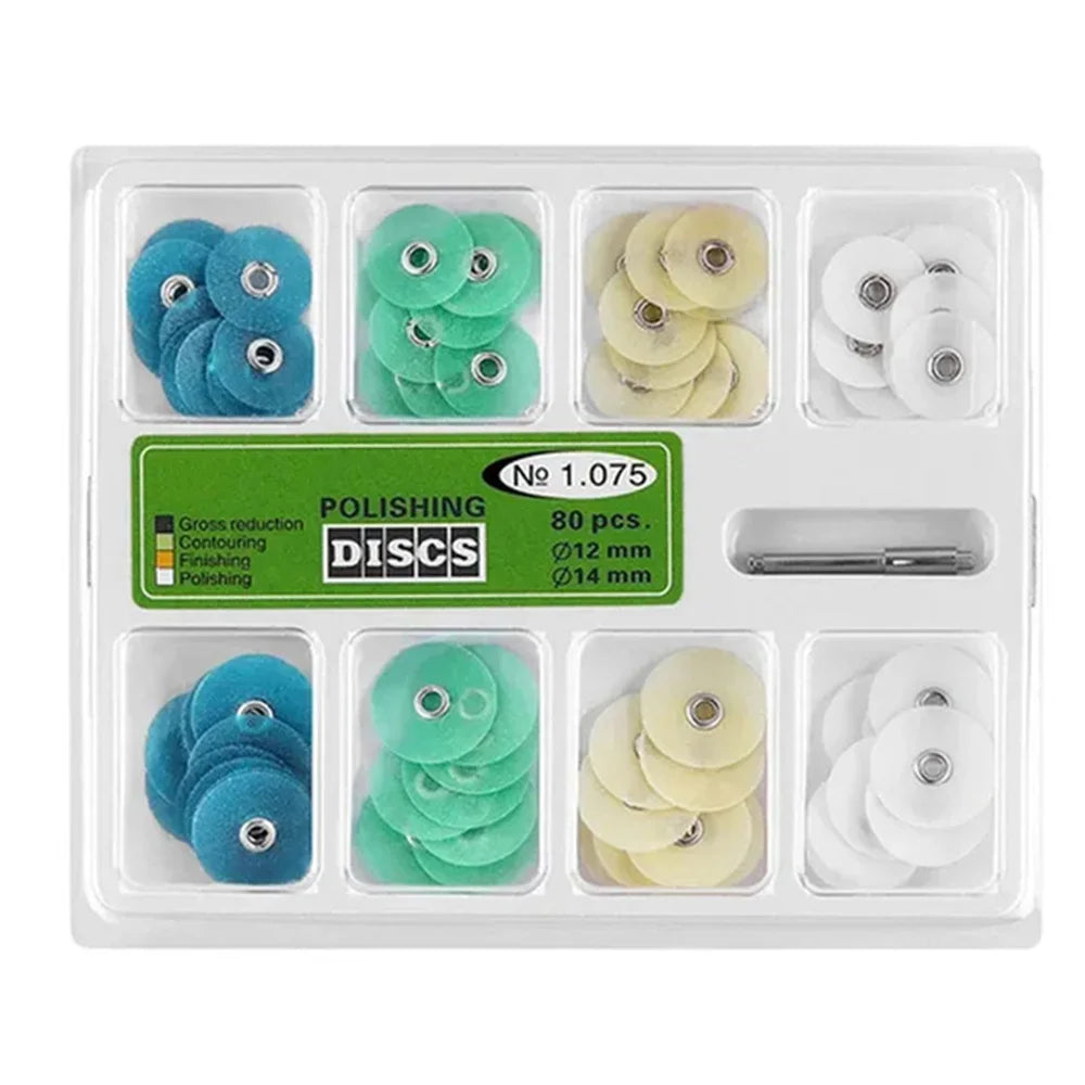 40Pcs/box Dental Polishing Discs Dental Composite Polishing Disc Gross Reduction Contouring Mandrel Stripes Set