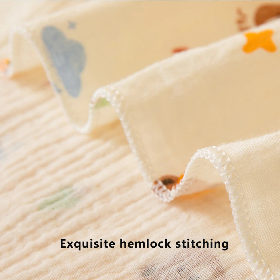 1 Piece of Baby Double-Layer Swaddle Blanket, Soft and Breathable, with Cute Patterns, Multifunctional Newborn Wrap Blanket, Baby Quilt, Baby Swaddle Sheet, Suitable for All Seasons