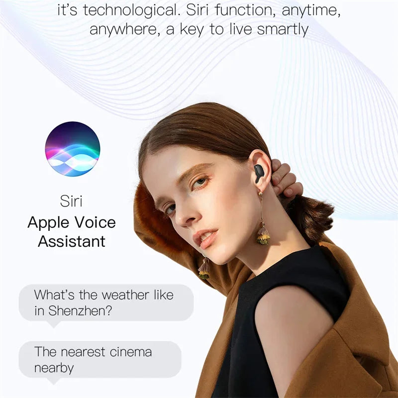 Digital Display Bluetooth Earphones with Mic TWS E6S Wireless Bluetooth Headset Noise Cancelling Headset for Xiaomi Huawei Oppo