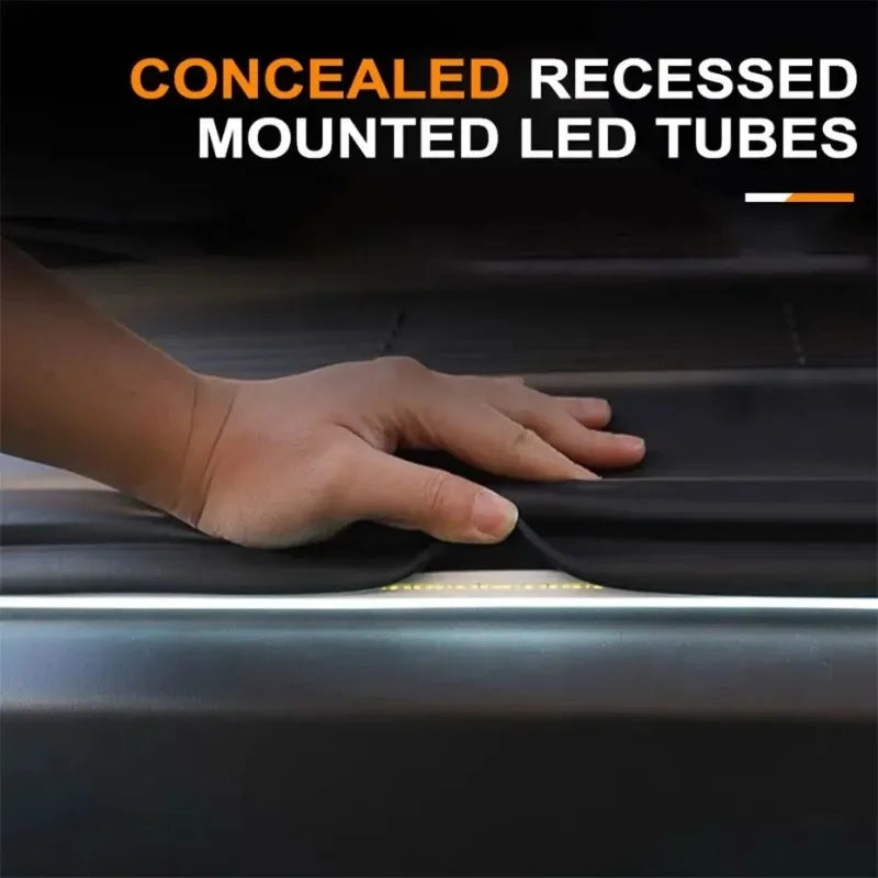 Car Trunk Led Light Strip 200cm/400cm Flexible PVC Decorative Light Strip Automatic Induction Atmosphere Lamp Universal for Suv