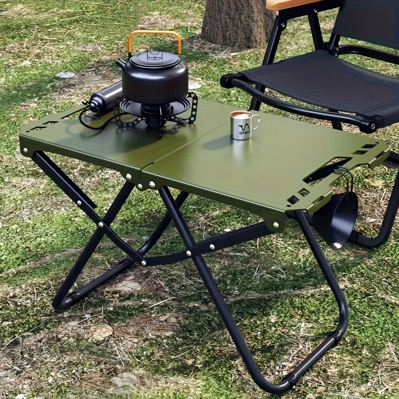 Leichter tragbarer Klapp-Campingtisch aus Karbonstahl - Mehrzweck-Grill- & Picknicktisch für Outdoor-Reisen, Wandern & Camping