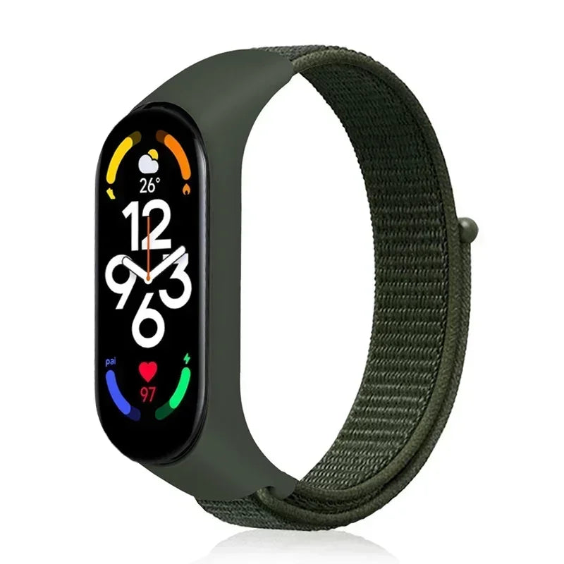 Nylon loop Mi band 4 5 6 Strap Replacement Soft Adjustable Wrist Watchband Pulsera correa For Xiaomi Mi band 3 4 5 6 7 Bracelet