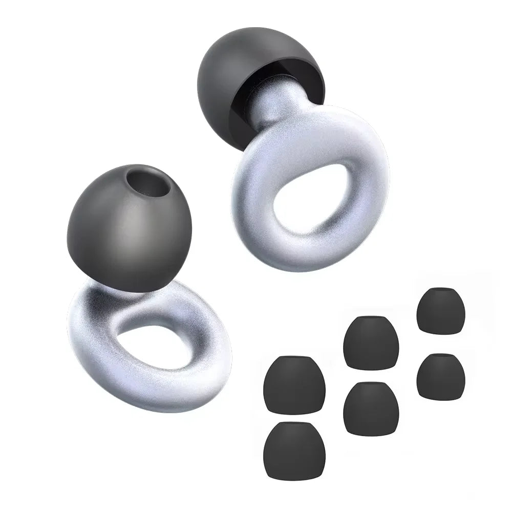 Plugs for Sleep,Swim, Work– Super Soft Silicone Ear Reusable Hearing Protection for Noise Reduction 8 Ear Tips in XS/S/M/L