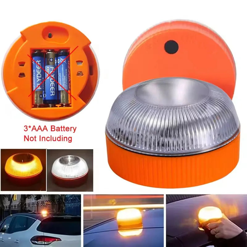 Waterproof LED Warning Beacon, Magnetic Emergency Strobe Light for Forklift, Truck, School Bus, Construction Vehicle, Roadside B
