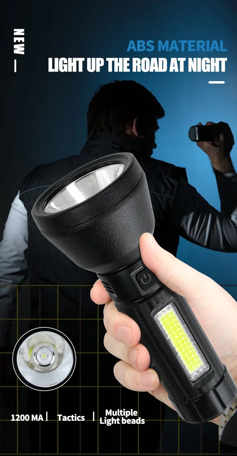 5 LED High Power Led Flashlights Rechargeable Camping Torch 5 Lighting Modes For Outdoor Camping Adventure Lamp with Side Light