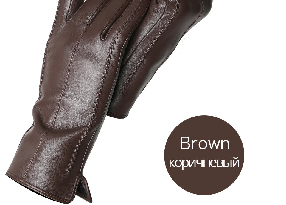 Women's sheepskin gloves winter warm plus velvet short thin touch screen driving color women's leather gloves good quality -2226