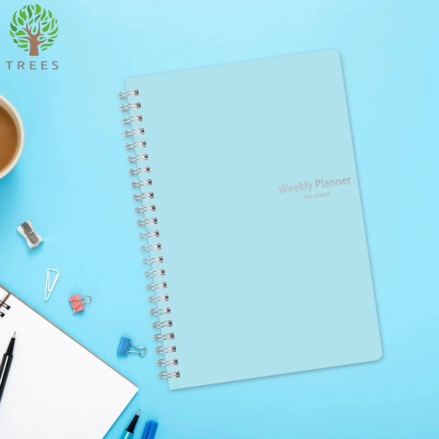 Clearance_Spiral Undated A5 Weekly Notebook Planner Agenda, Ntationery Office School Supplies, Record Daily Plan to Achieve_Cont