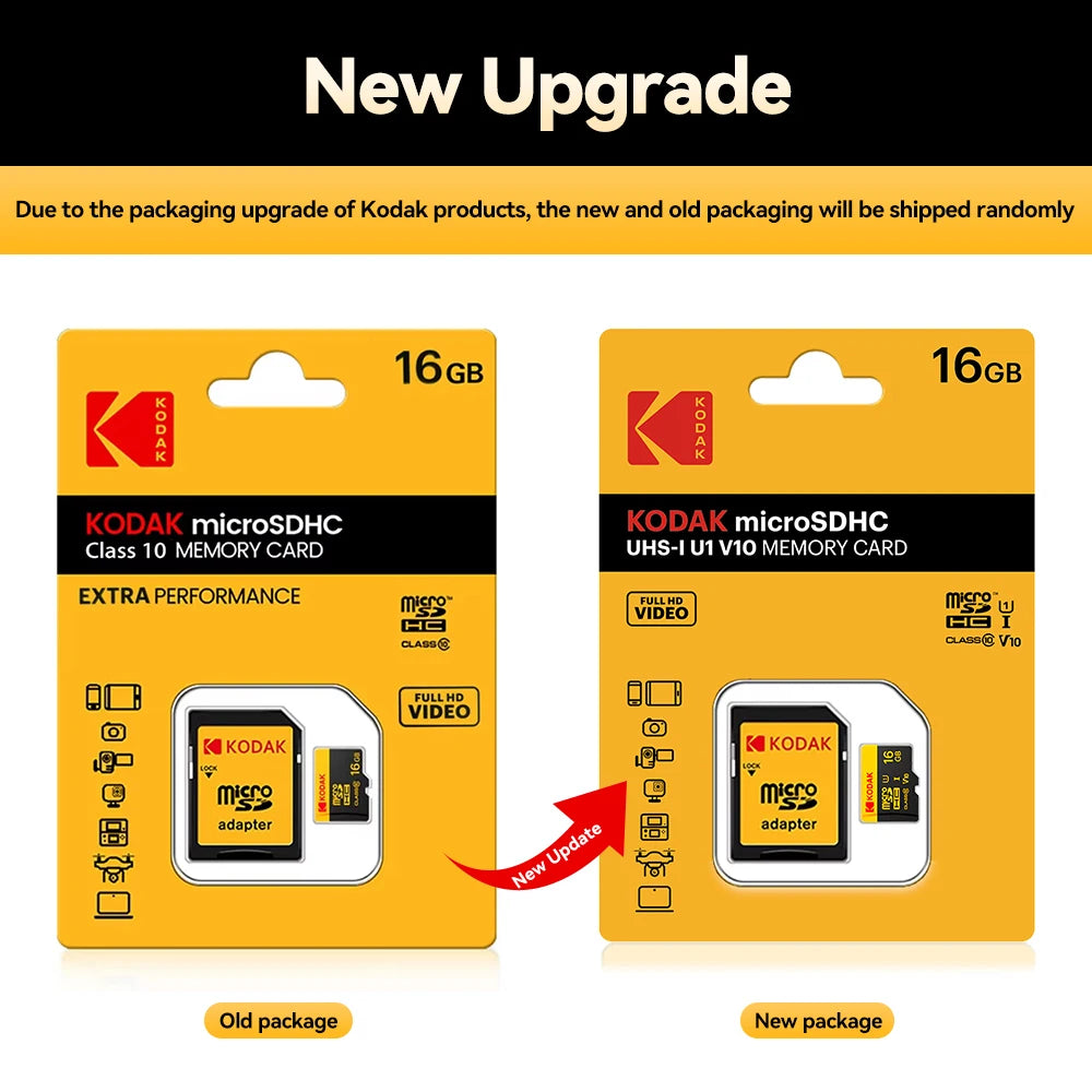 KODAK Micro SD 512GB 256GB Memory Card UP TO 100MB/s C10 U3 32GB 64GB 128GB TF Card 4K HD For USB Card Reader Adapter Microsd