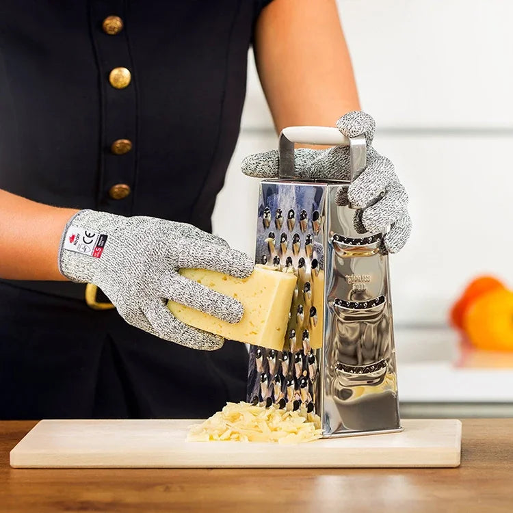 Level 5 HPPE Anti-Cut Gloves Kitchen Gardening Anti-Cut Knitted Gloves Anti-Thorn Wear-Resistant Glass Building Cutting Gloves