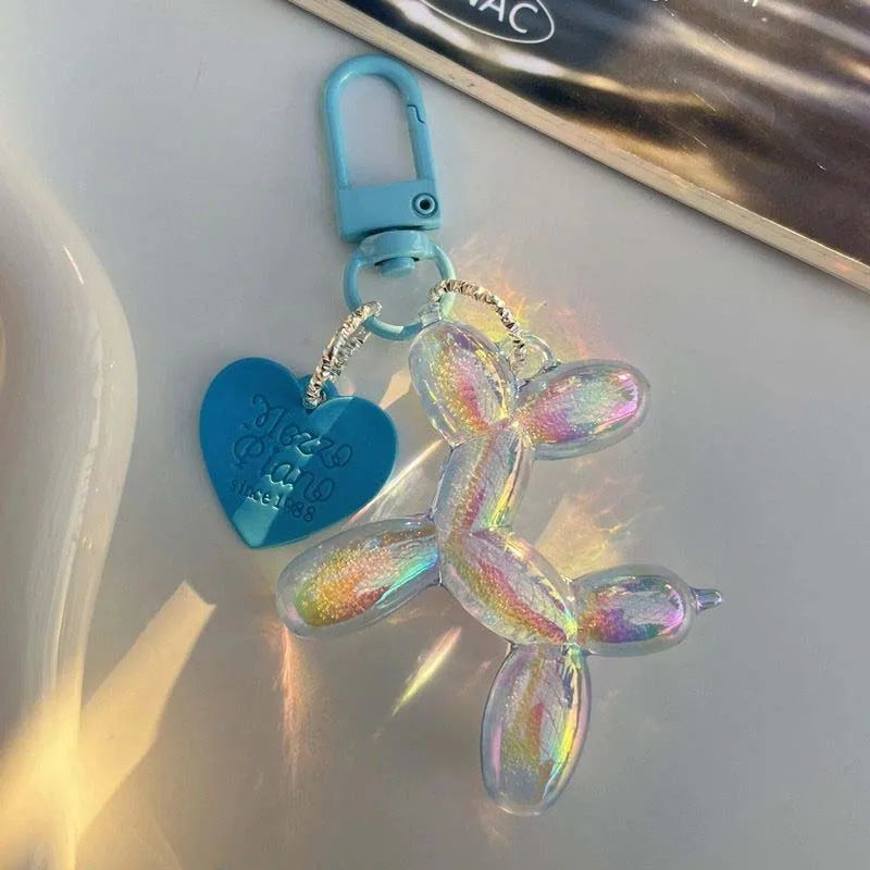New Candy Color Balloon Dog Keychain for Girls Creative  Balloon Dog Phone Chain Key Buckle Accessories Bag Pendant Toys