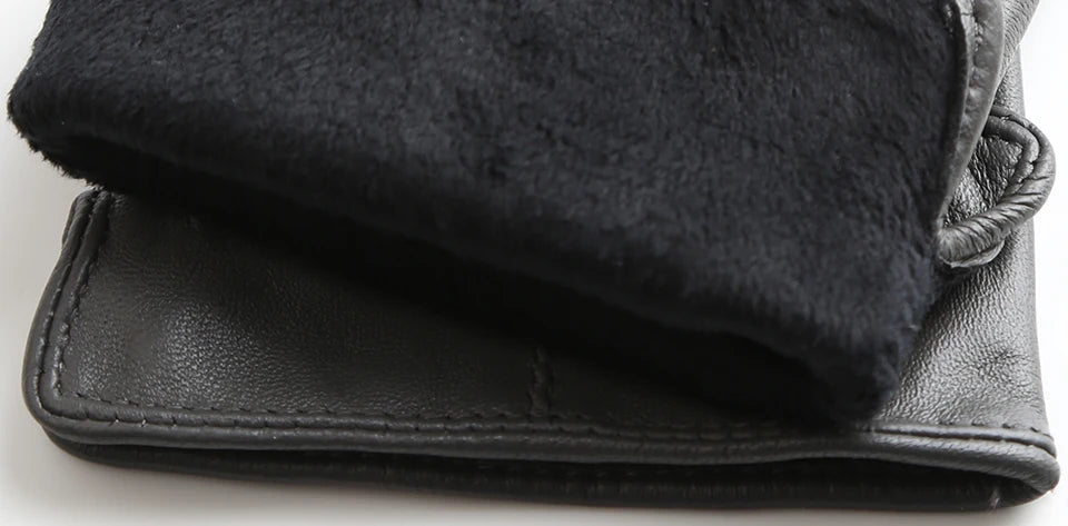 Women's sheepskin gloves winter warm plus velvet short thin touch screen driving color women's leather gloves good quality -2226