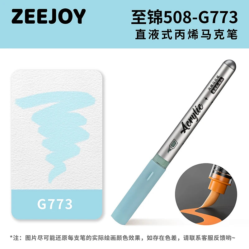 ZEEJOY 120/12/1 Colors Direct Liquid Acrylic Marker Pens Waterproof Pen Soft Brush Nib for Manga School Art Supplies Stationery