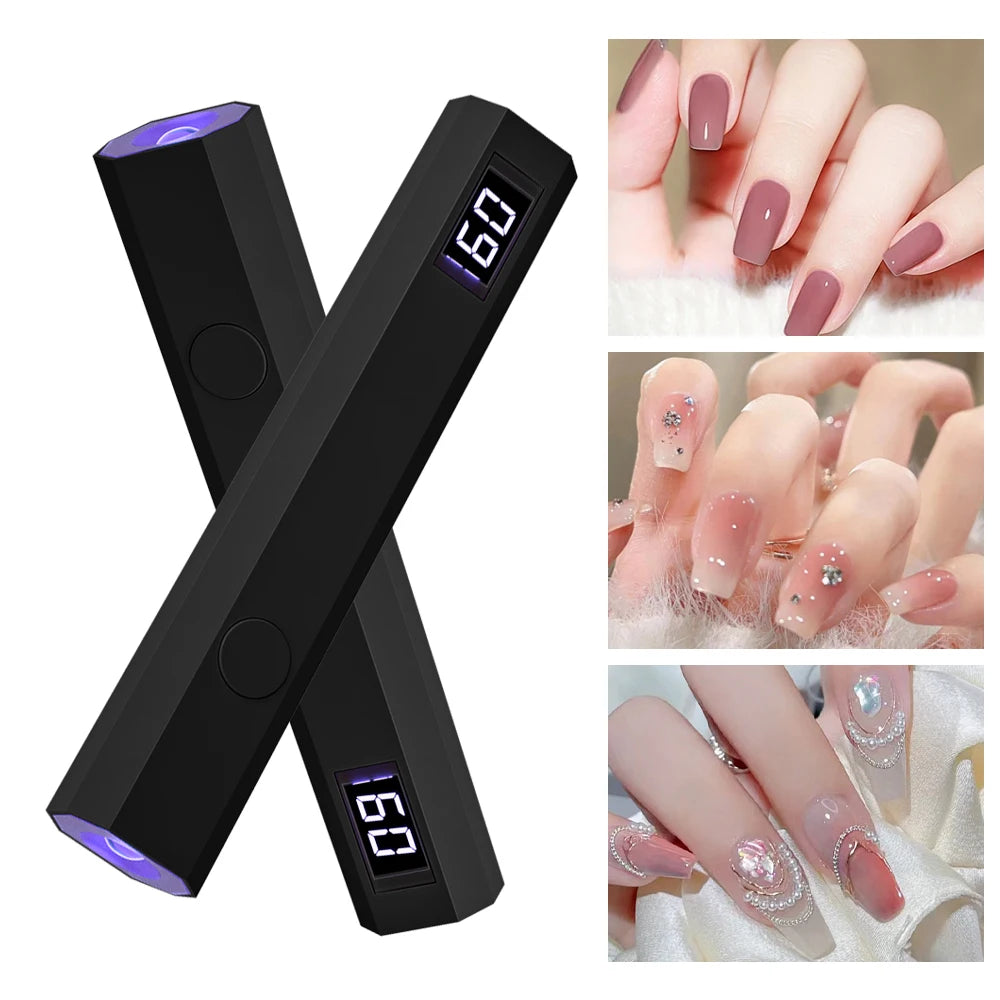 Timing Display Nail Lamp Portable Handheld Mini Family Quick Dry Flashlight Pen Chargeable Nail Dryer Machine Uv Led Nail Lamp