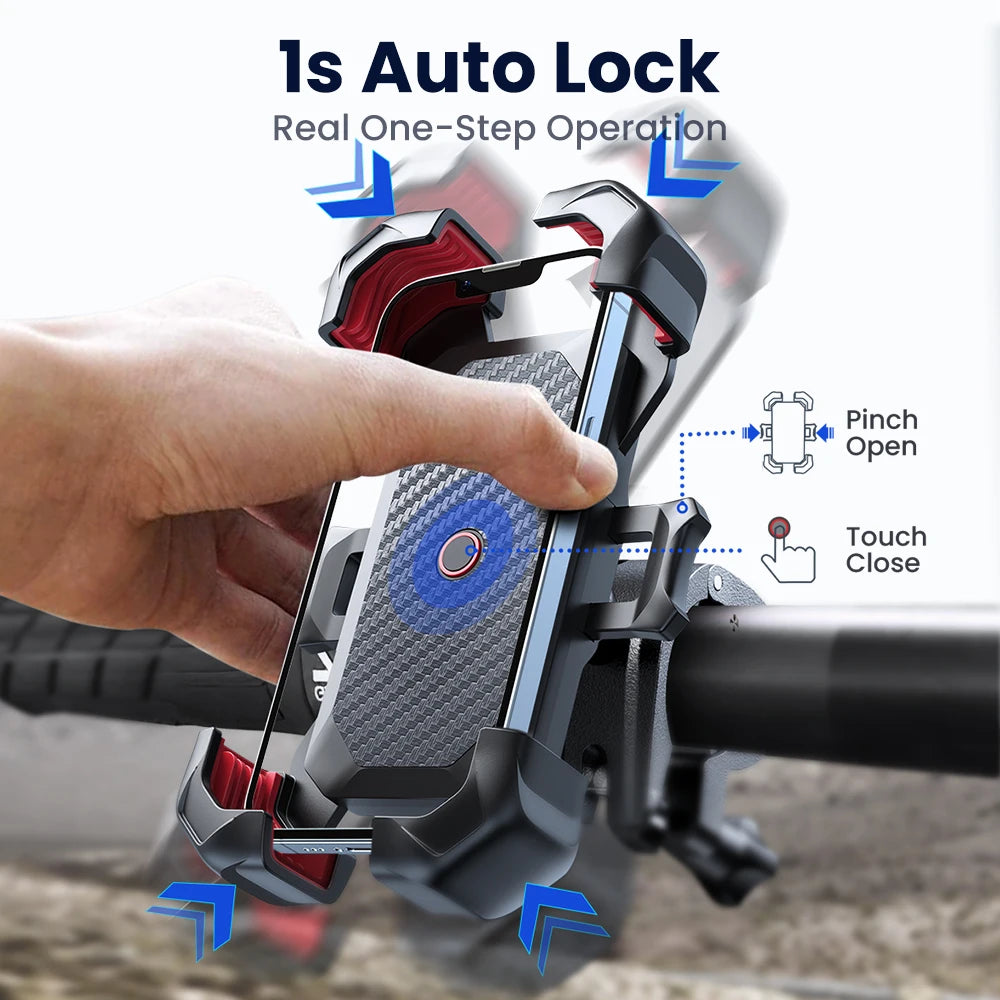 Joyroom Universal Bike Phone Holder 360° View Bicycle Phone Holder for 4.7-7 inch Mobile Phone Stand Shockproof Bracket GPS Clip - Shoppiline