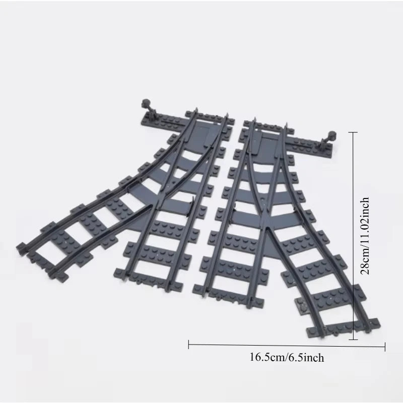 Building Block Track Elevated Bridge Double-layer Crossed Straight Rail Curved Rail Soft Rail Support Accessories Assembly Toy