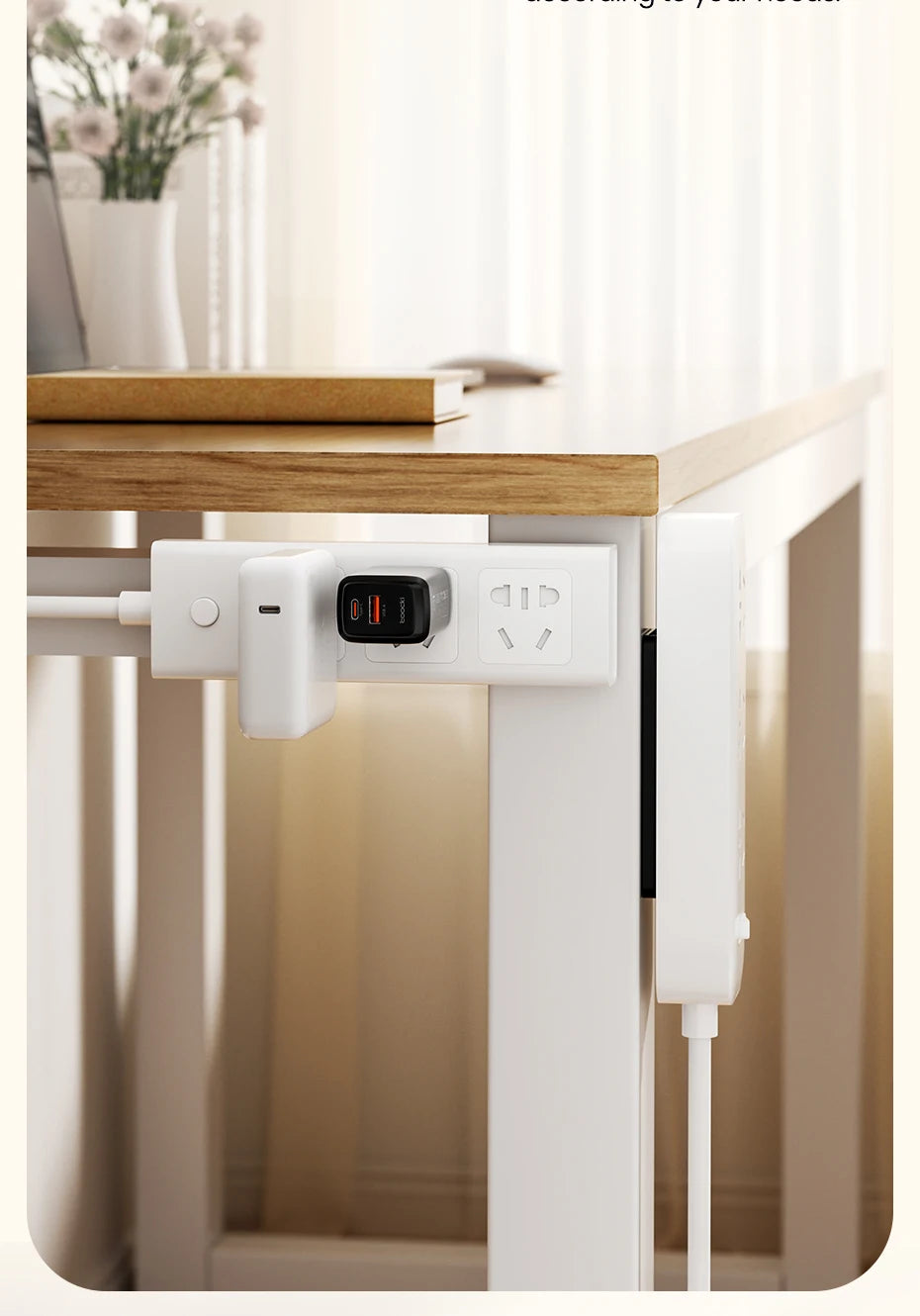 Toocki Power Strip Holder 1/2/3 Pcs Desk Charging Cable Organizer Wall-hanging Plug Fixer Self-Adhesive Storage Holders for Room