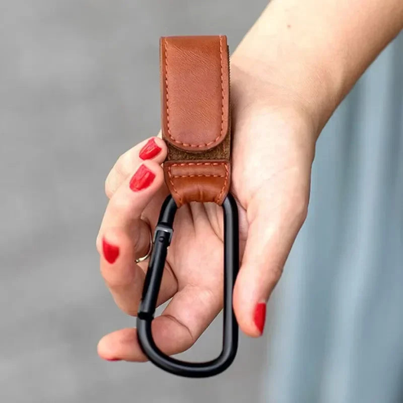 1/2pcs PU Leather Baby Bag Stroller Hook Pram Cart Organizer 360 Degree Rotatable Hook High-quality Crochet Stroller Accessories