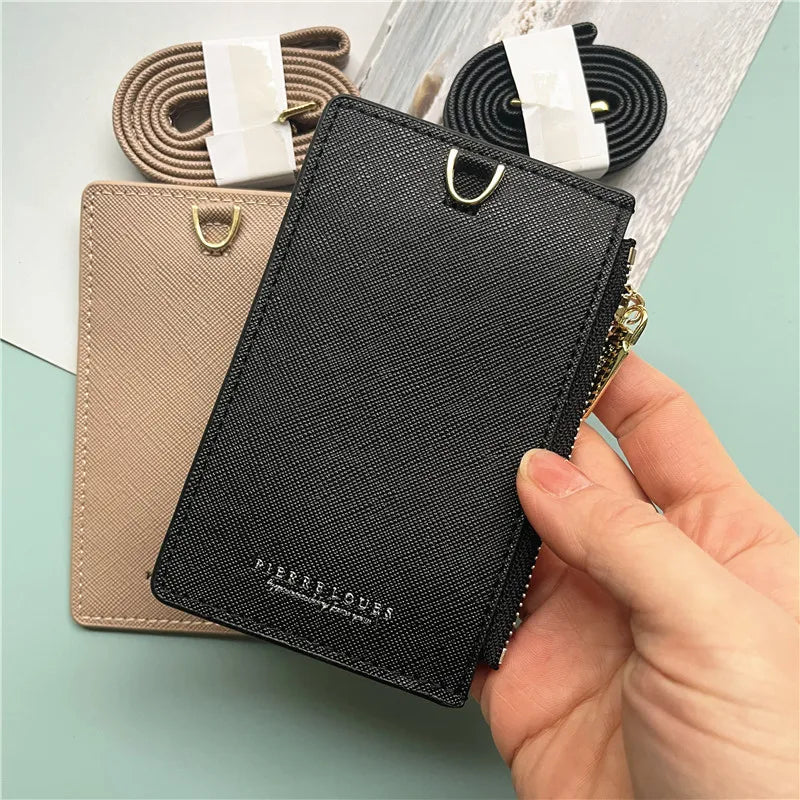 Desk Accessories Office PU Leather Card Holder Zipper Sleeves Photocard Large Capacity ID Card Holder Luxury Photocard Holder