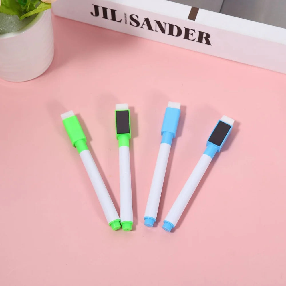 8 Colors Erasable Whiteboard Markers with Eraser, Safe Kids Graffiti Pens for Home School