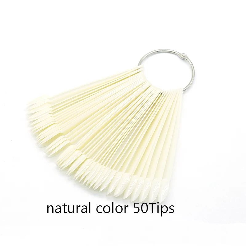 False Nail Tips fan Nature Clear Black 12/24/32/50 pcs/set Finger Full Card Nail Art Display Practice Polish all for Manicure