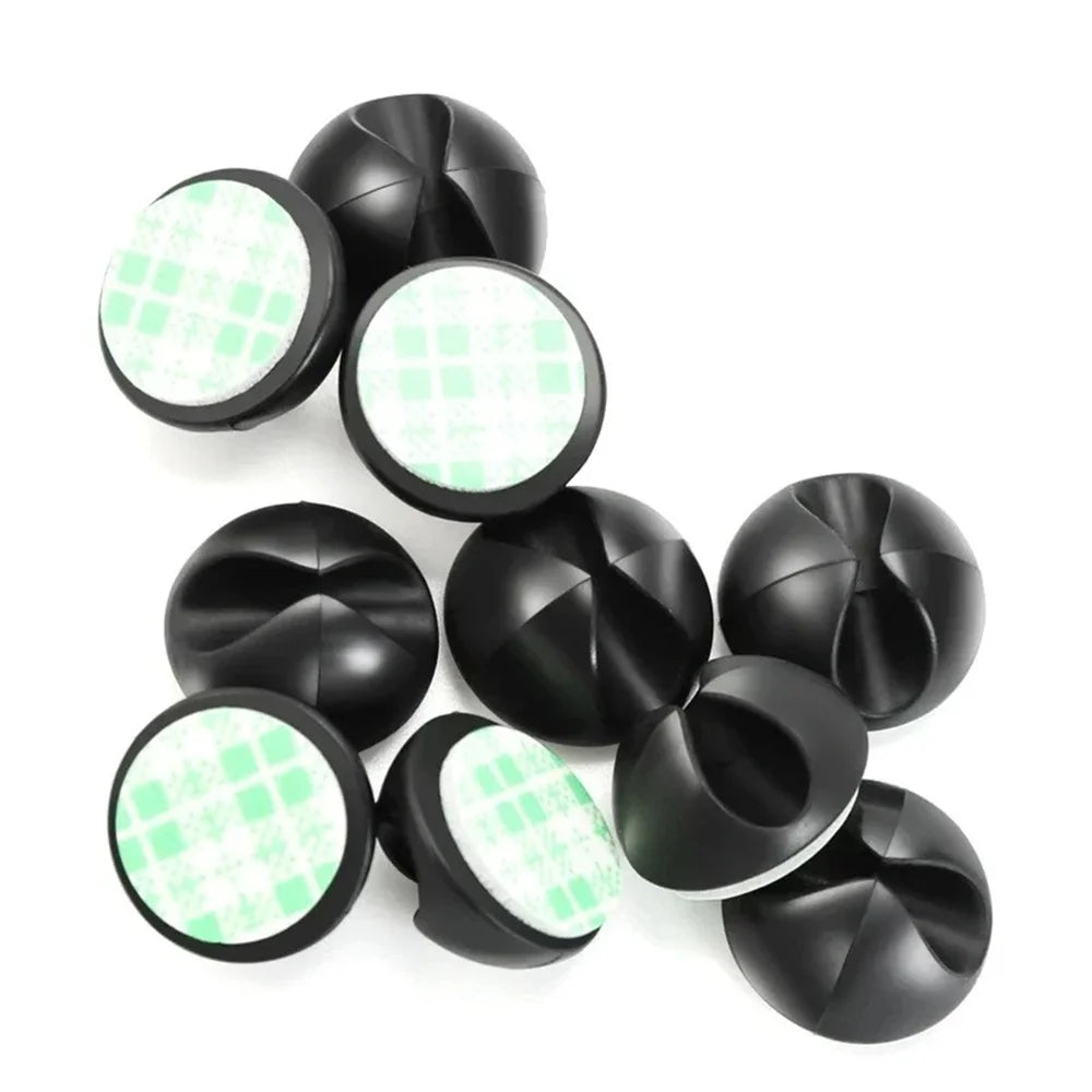 20Pcs Round Cord Clips Silicone Winder Organizer Cable Clip Desk Tidy Management Wire Holder for Car USB Charging Tablet Wires