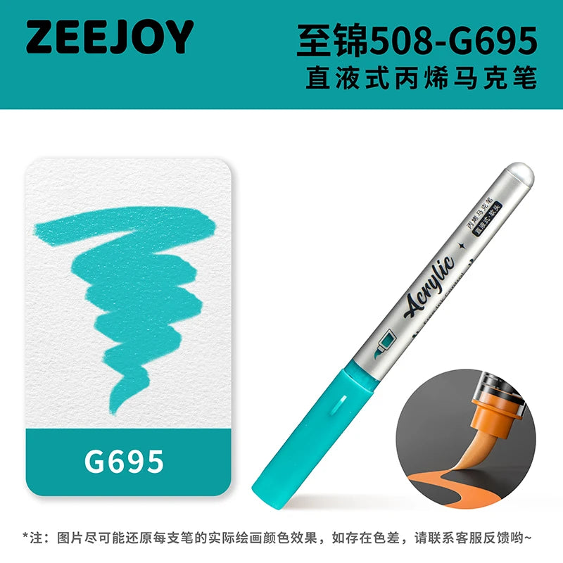 ZEEJOY 120/12/1 Colors Direct Liquid Acrylic Marker Pens Waterproof Pen Soft Brush Nib for Manga School Art Supplies Stationery