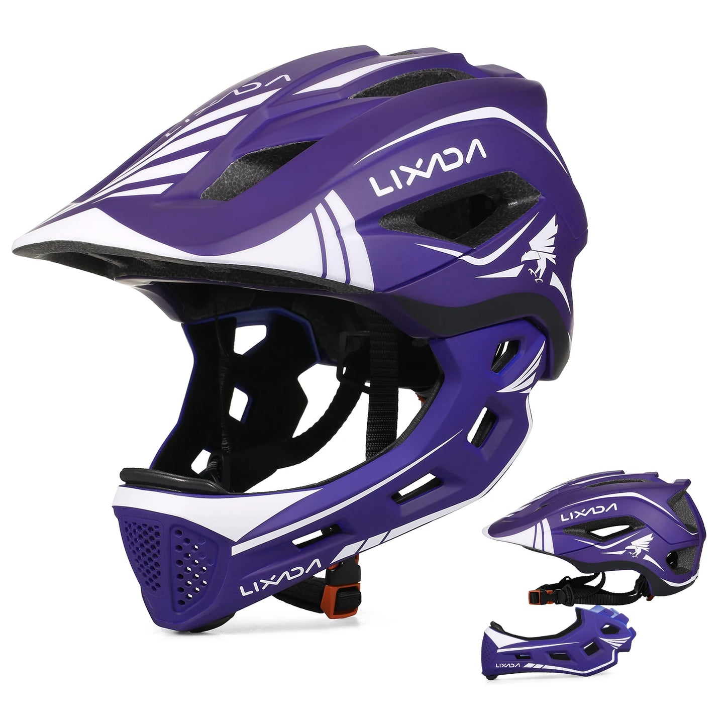 Lixada Kids Full Face Helmet Detachable Children Sports Safety Bike Helmet Protective Gear for Cycling Skateboarding Roller Skat - Shoppiline