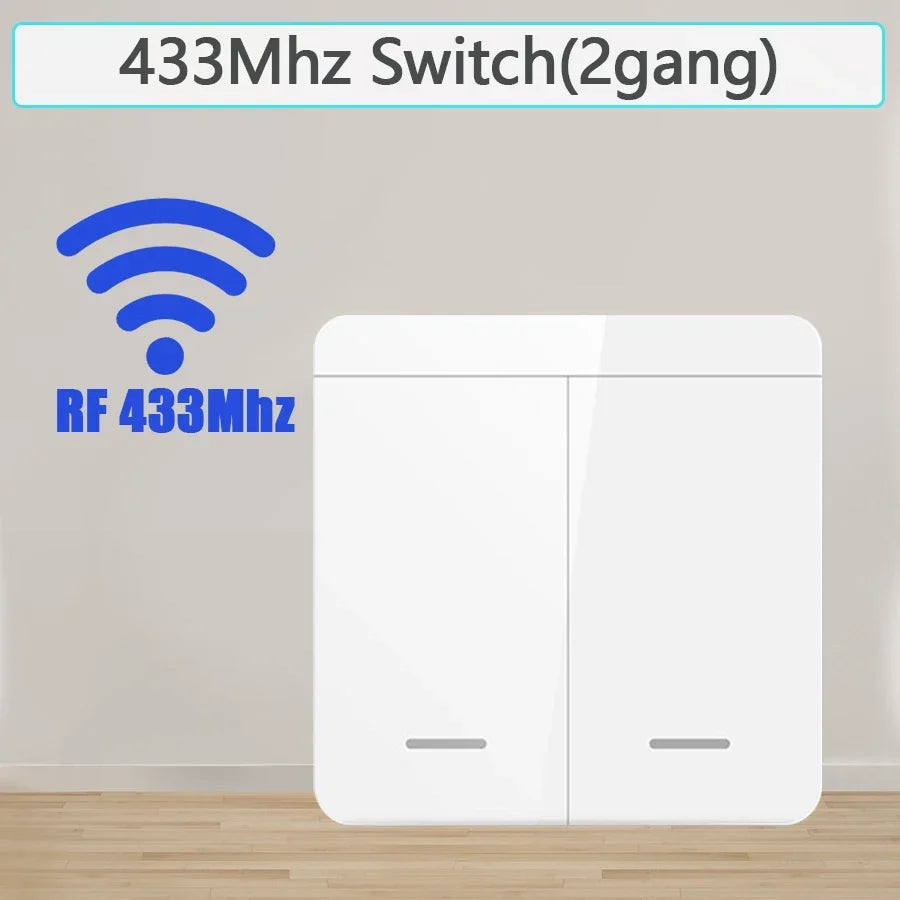 433MHz 1/2/3Gang 86 Wall Panel Switch with Remote Control Wireless Smart Switch Light Interruptor 10A 110V 220V For LED Lamp