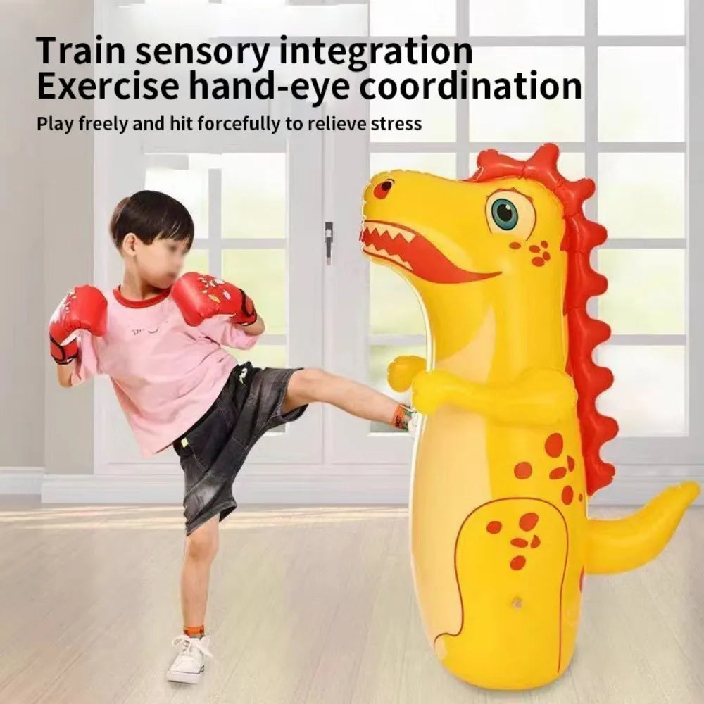 Stress-relieving Toy Kids Boxing Training Tumbler Bags Kid Inflatable Standing Punching Boxing Bag Outdoor Training Bags