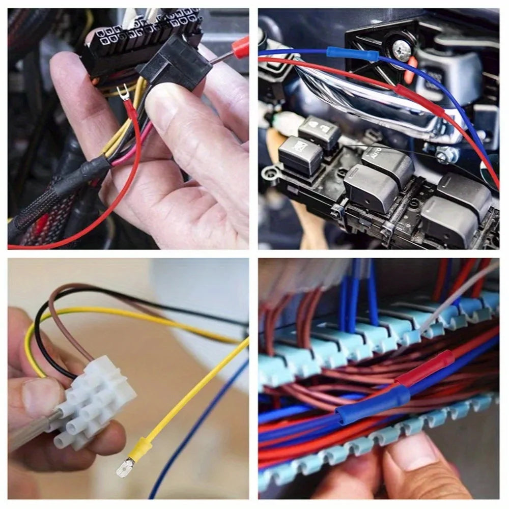 102/280/300/480pcs Comprehensive Electrical Terminal Kit-Durable Insulated Spade, Ring, Fork & Butt Connectors-Efficient Wire Or