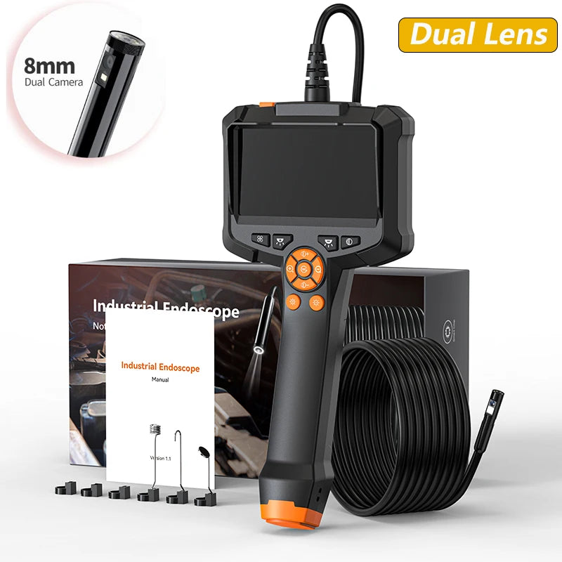 Industrial Endoscope Camera 4.3 "Single Dual Lens HD 1080P Car Inspection Borescope IP67 Waterproof Sewer Camera With LED - Shoppiline